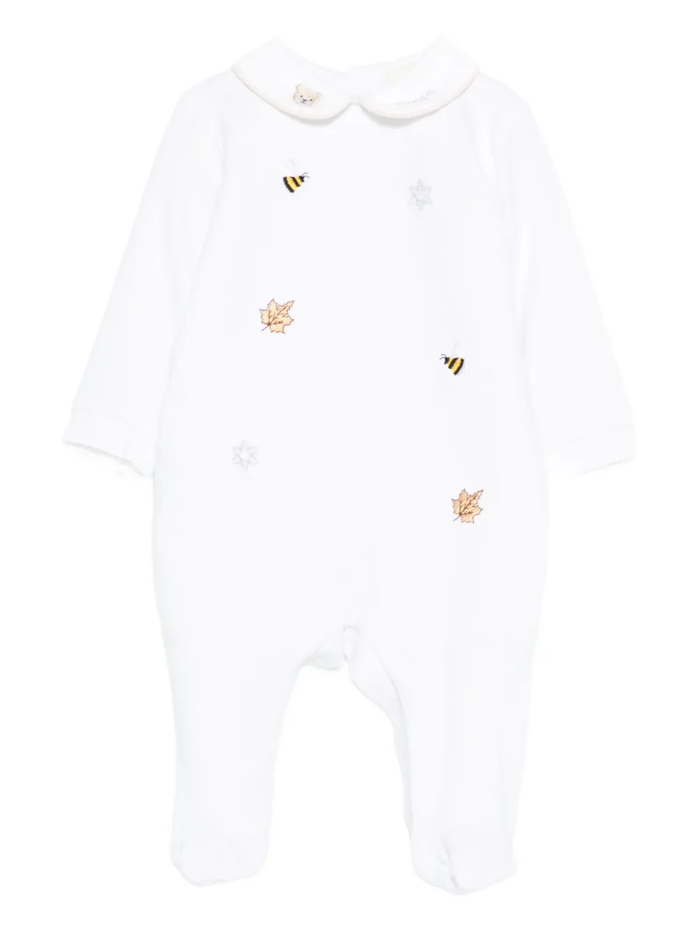 NANAN embroidered round-collar babygrow - Weiß