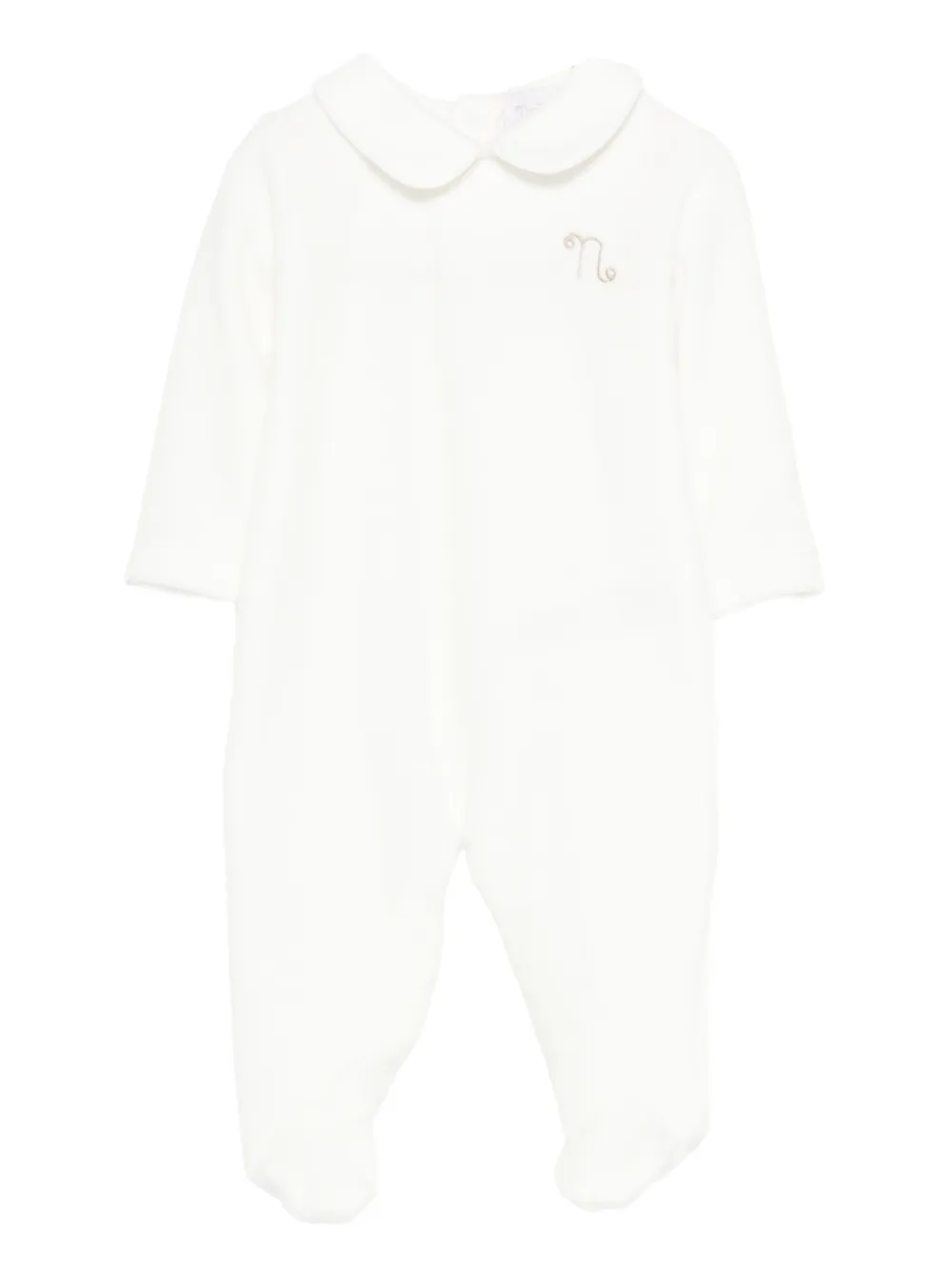 NANAN logo-embroidered babygrow - Weiß