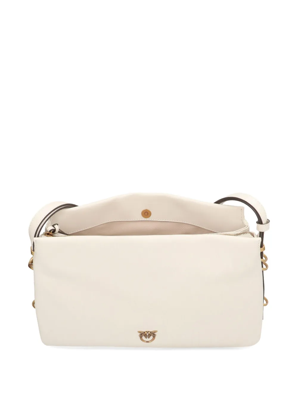 Pinko One, Two, Three Leather Crossbody Bag In Neutral