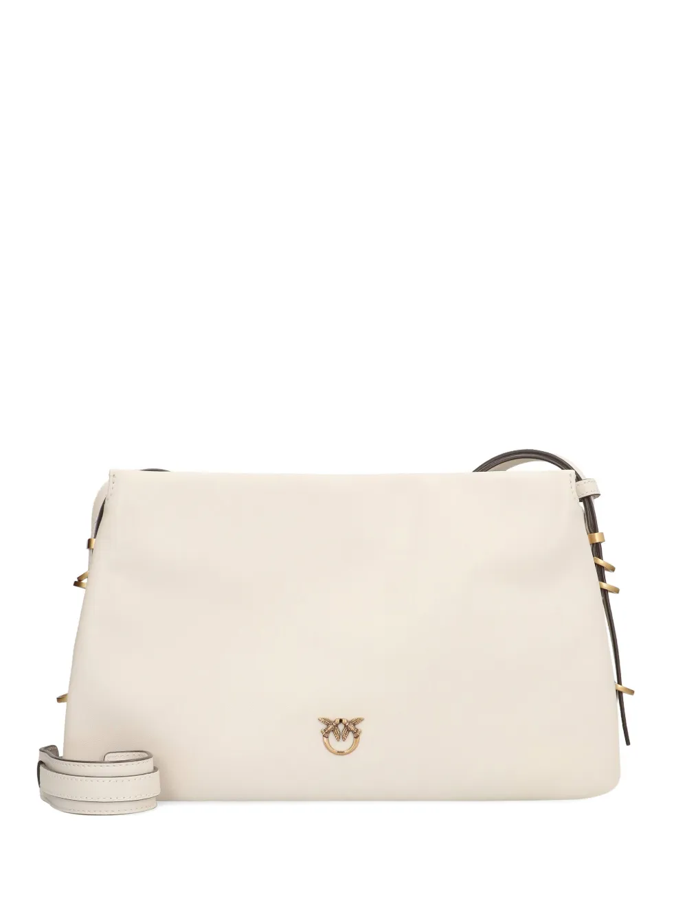 Pinko One, Two, Three Leather Crossbody Bag In Neutral