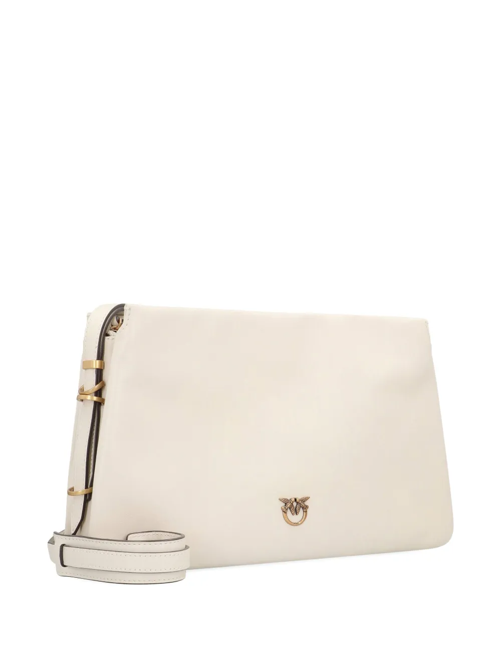 Pinko One, Two, Three Leather Crossbody Bag In Neutral