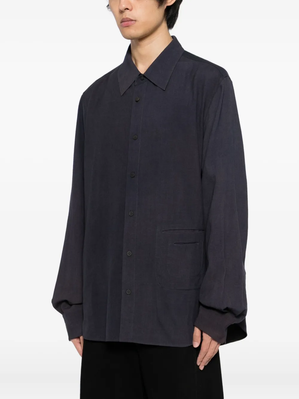 Ziggy Chen wool shirt - Blue - Curated Menswear