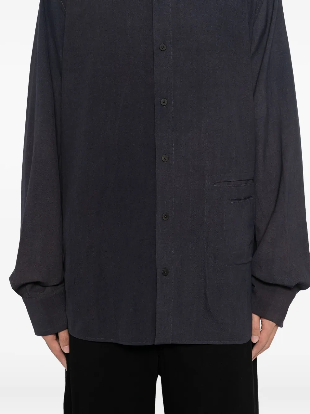 Ziggy Chen Wollen overhemd Blauw