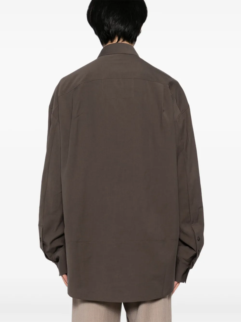 Ziggy Chen Long-sleeve Shirt In Brown