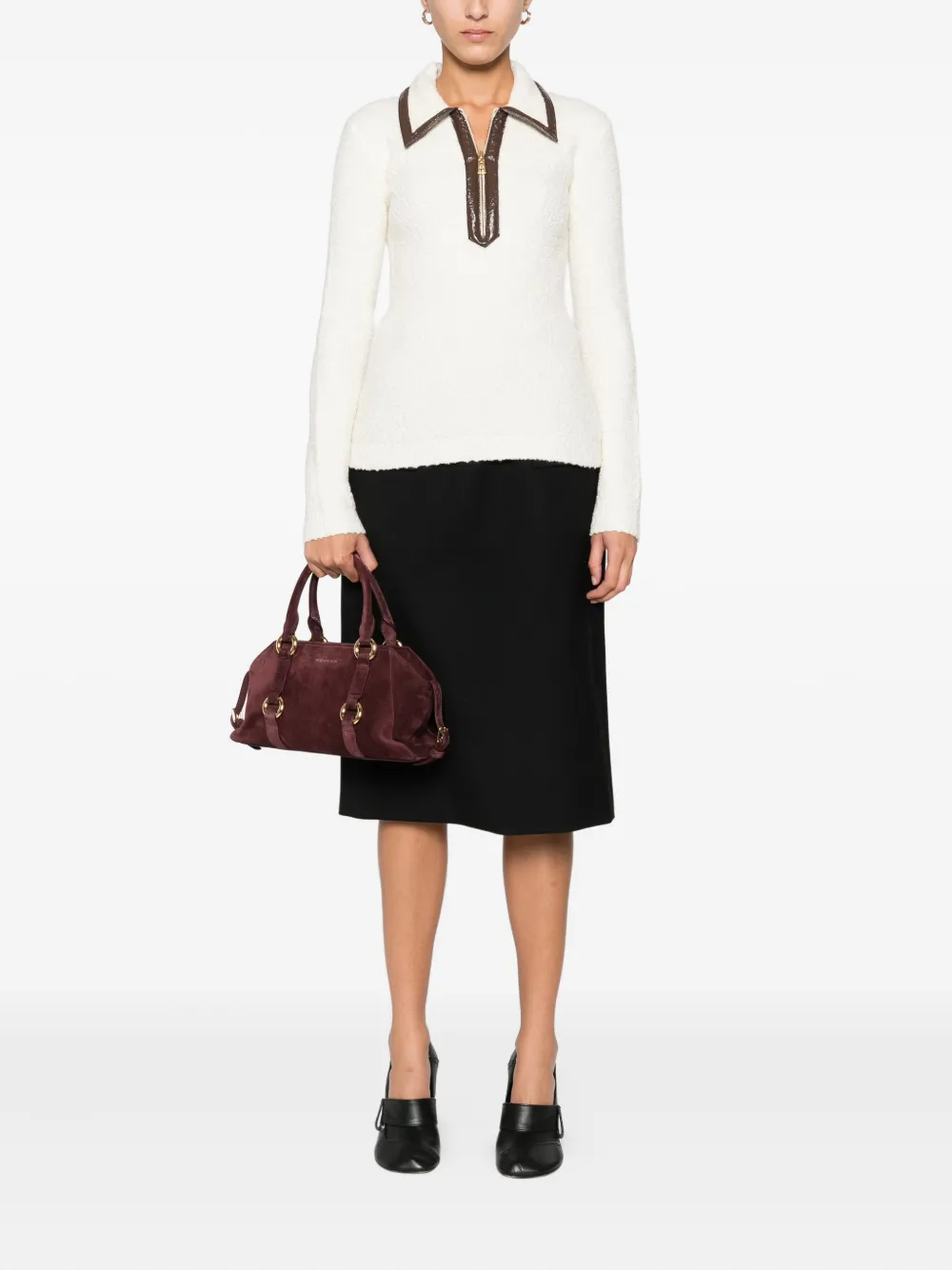 Elisabetta Franchi zip-front collar sweater | Knitted Sweaters | Image 2