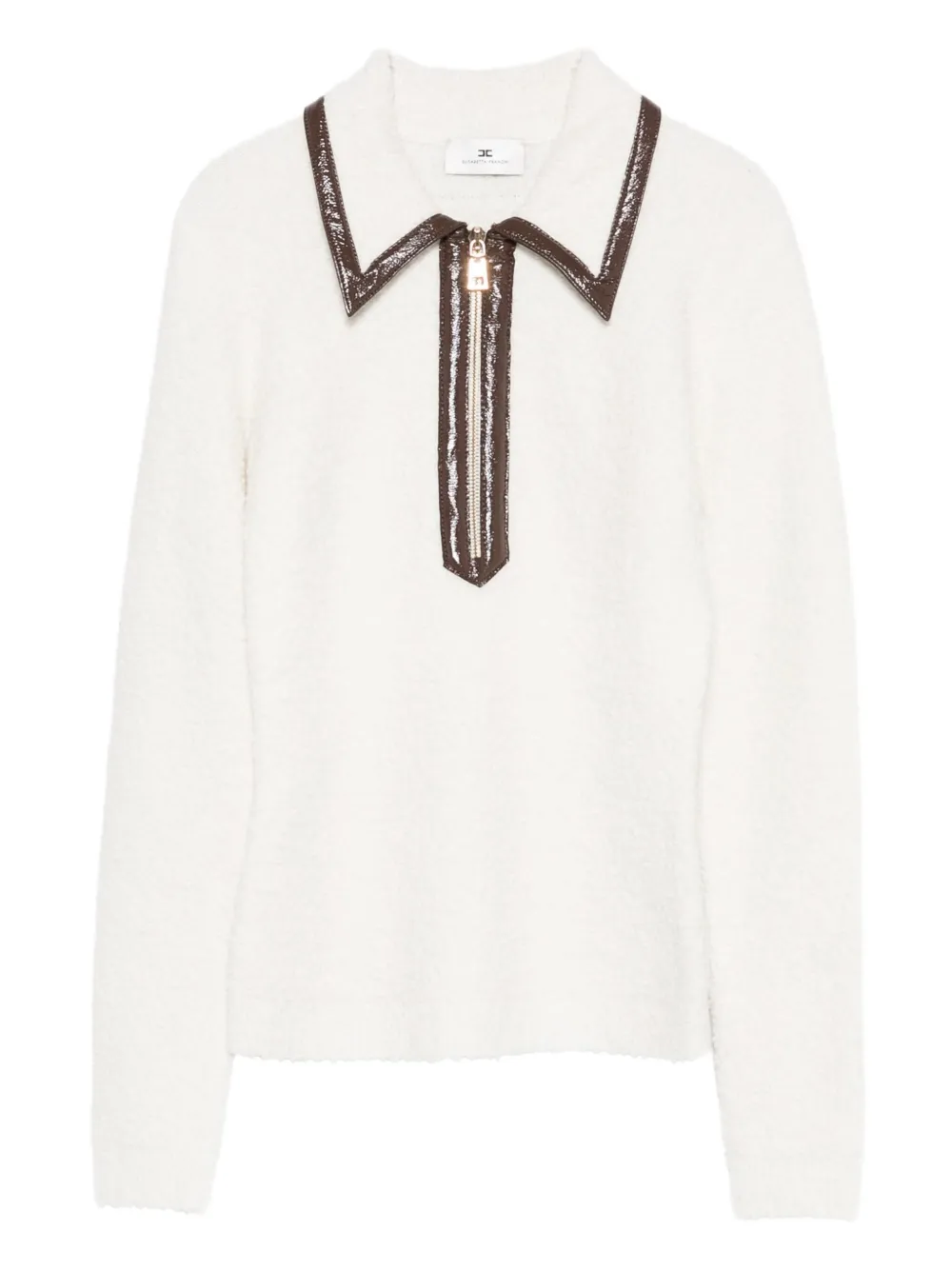 Elisabetta Franchi zip-front collar sweater | Neutrals | Image 1