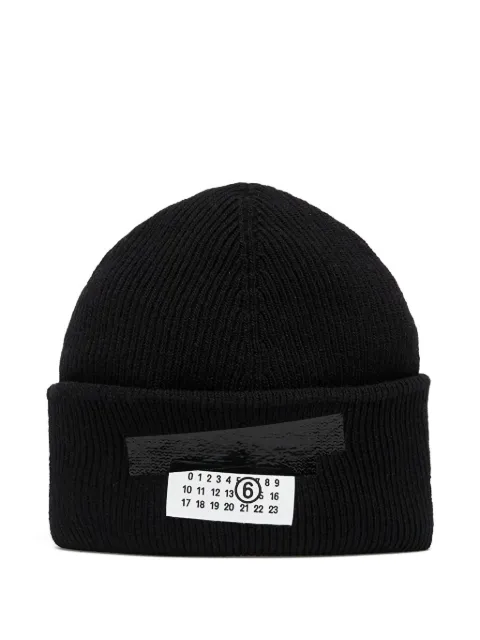 MM6 Maison Margiela number-patch beanie