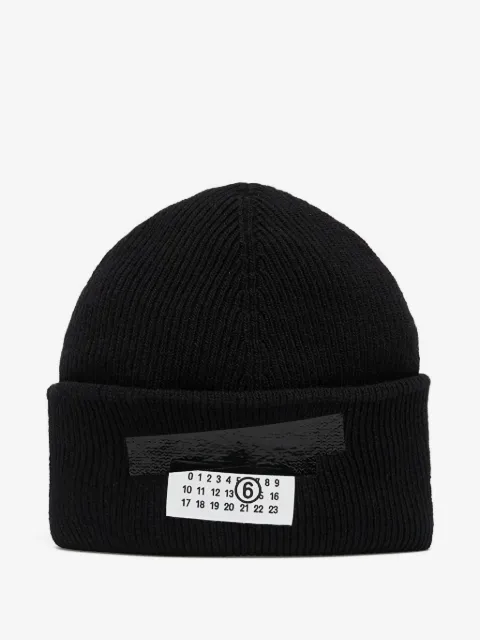 MM6 Maison Margiela taped label wool beanie