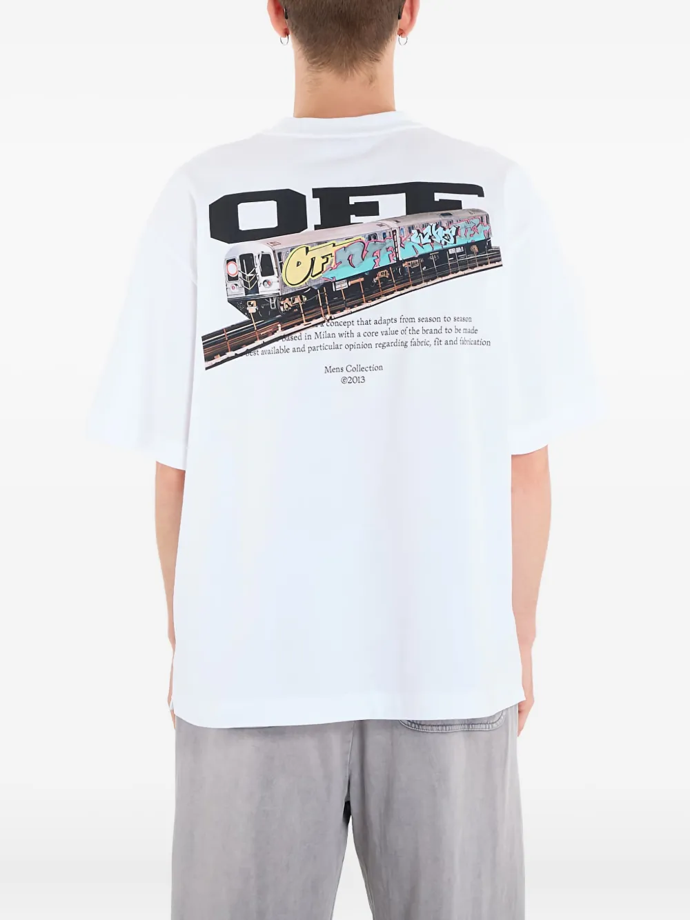 Off-White Train Off T-shirt Wit