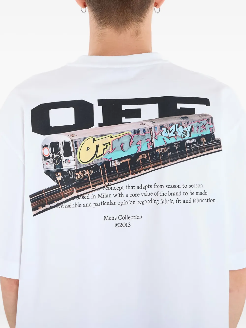Off-White Train Off T-shirt Wit