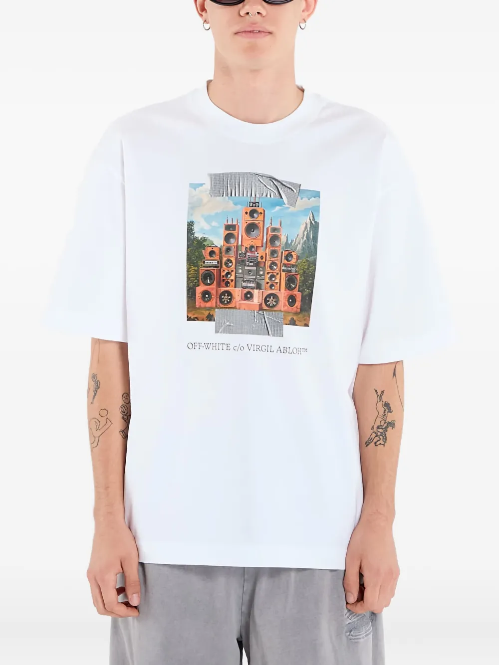 Off-White Train Off Tシャツ - ホワイト Off-White Train Off Tシャツ - ホワイト
