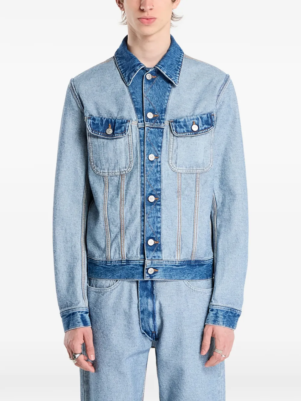 MM6 Maison Margiela flap-pockets denim jacket - Blu