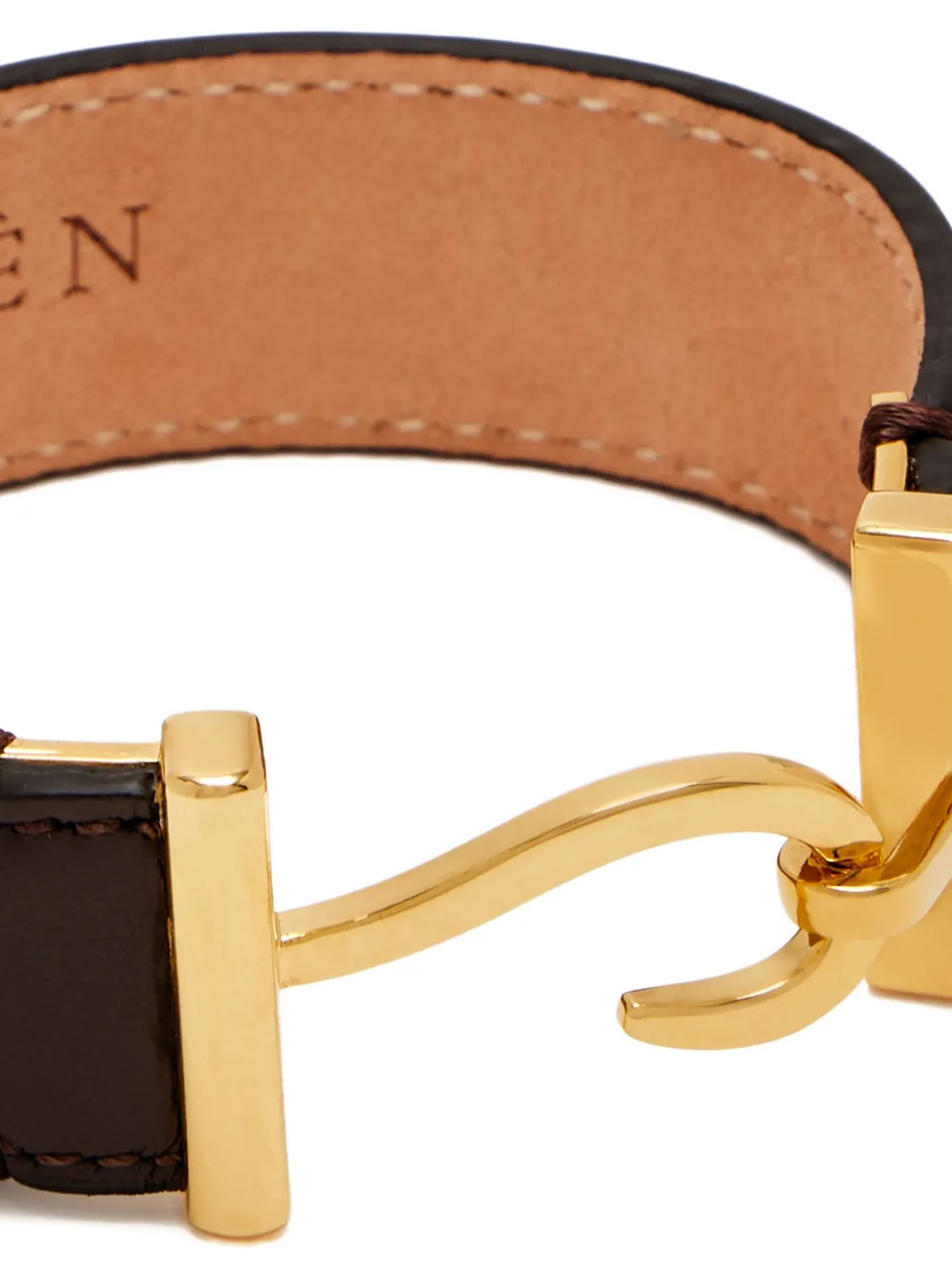 Edhen Milano Leather Hook-clasp Bracelet In Brown