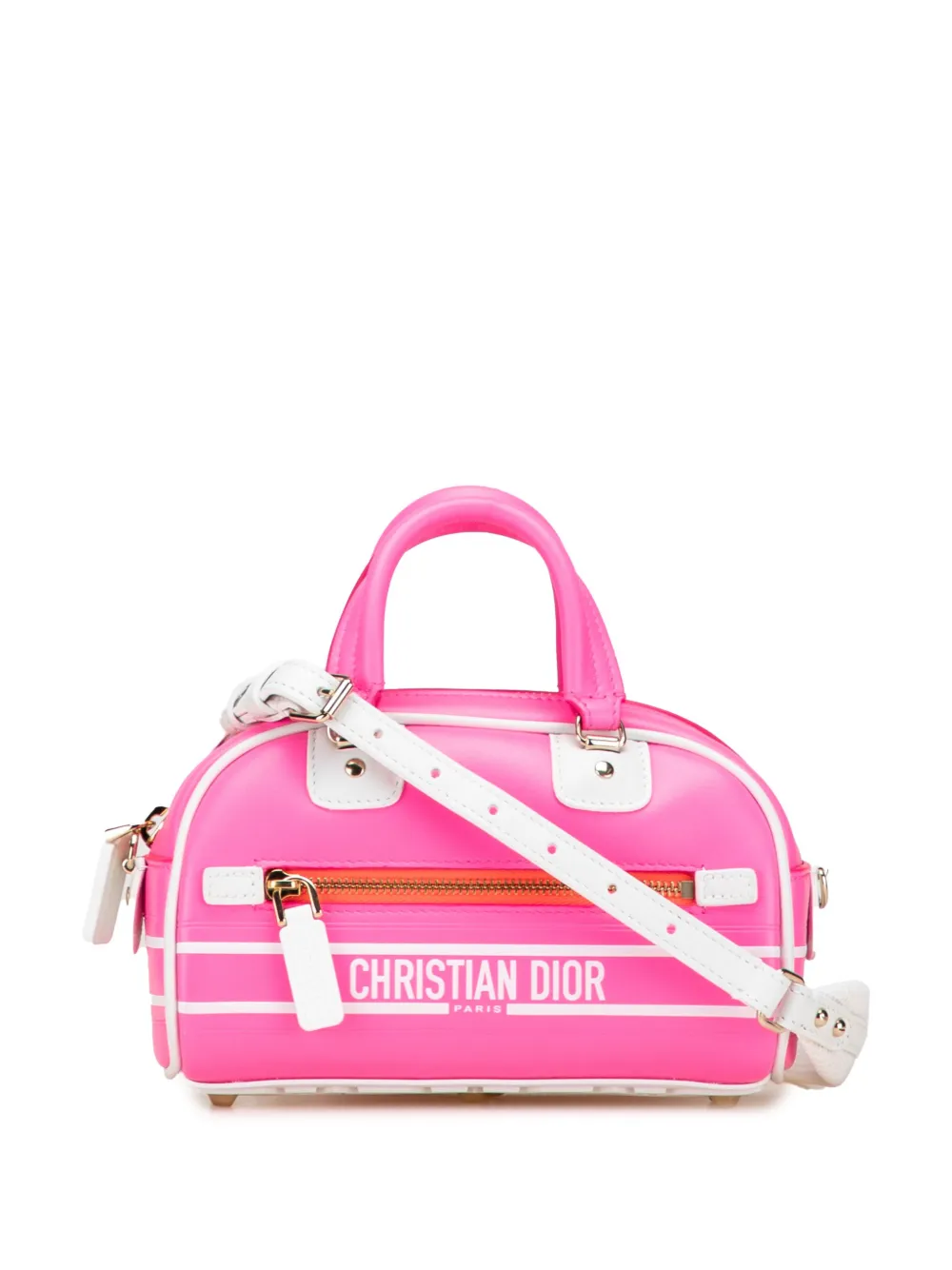 Christian Dior Pre-Owned 2022 マイクロ レザー ディオール ヴァイブ ジップ ボウリングバッグ サッチェル - Christian Dior Pre-Owned 2022 マイクロ レザー ディオール ヴァイブ ジップ ボウリングバッグ サッチェル -