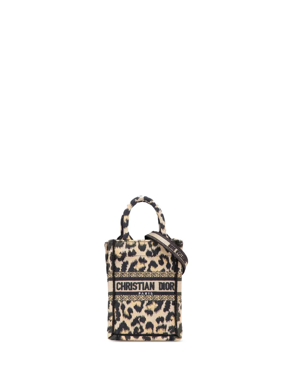 Christian Dior Pre-Owned 2022 ミッツァ ミニ エンブロイダリー キャンバス レオパード バーティカル Christian Dior Pre-Owned 2022 ミッツァ ミニ エンブロイダリー キャンバス レオパード バーティカル