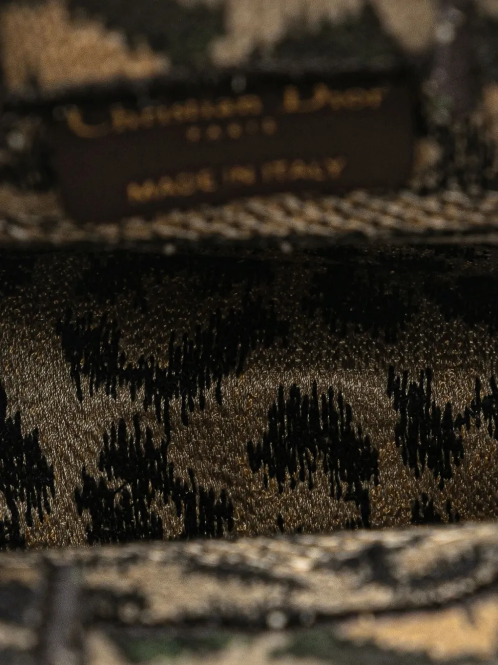 Pre-owned Dior 2022 Mizza Mini Embroidered Canvas Leopard Vertical Book Tote Satchel In Brown