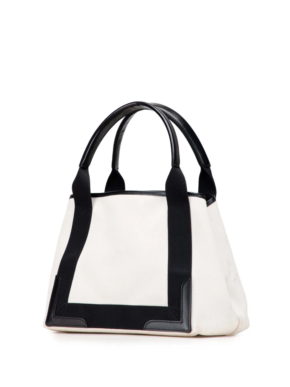 Pre-owned Balenciaga 2008 Canvas Navy Cabas S Tote Bag In Black