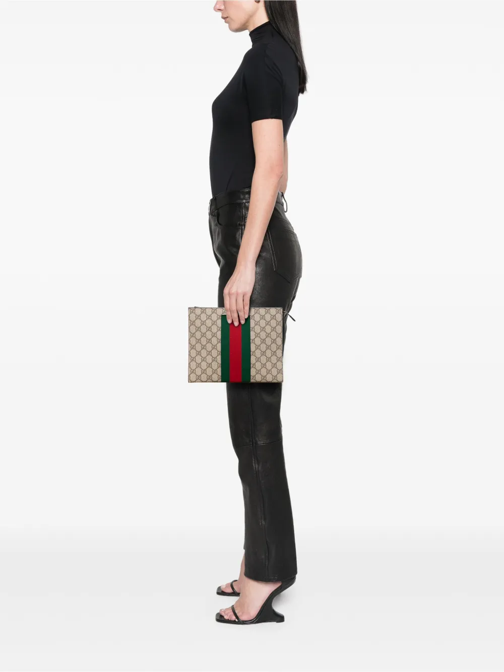 Gucci Pre-Owned 2000-2015 GG Supreme Web clutch bag | Pre-Owned | Image 2