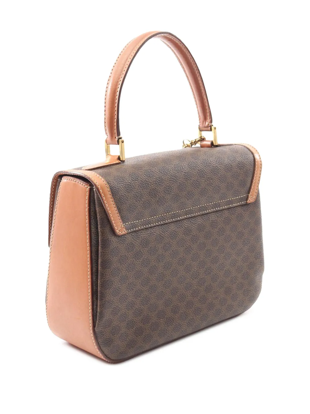 Pre-owned Celine 2000-2025 Macadam Coated Canvas Satchel In Brown