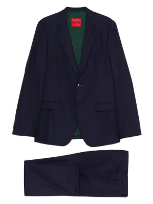 Giorgio Armani Virgin Wool single-breasted Suit | Blue | FARFETCH RO