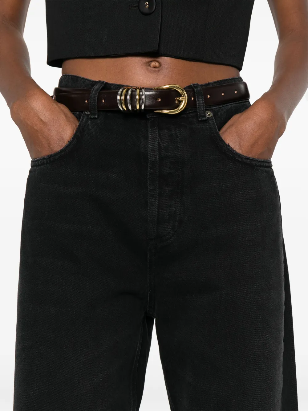 TWINSET Jeans met wijde pijpen Zwart