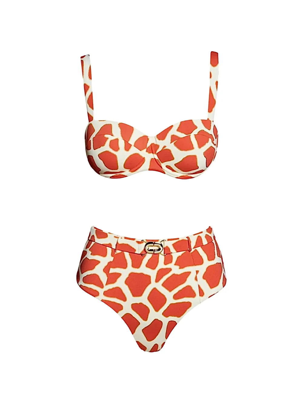 SOFIA ERHAN giraffe-print belted bikini - Arancione