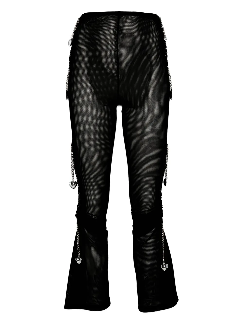 Chopova Lowena chain-embellished mesh flared trousers | Black | Image 1