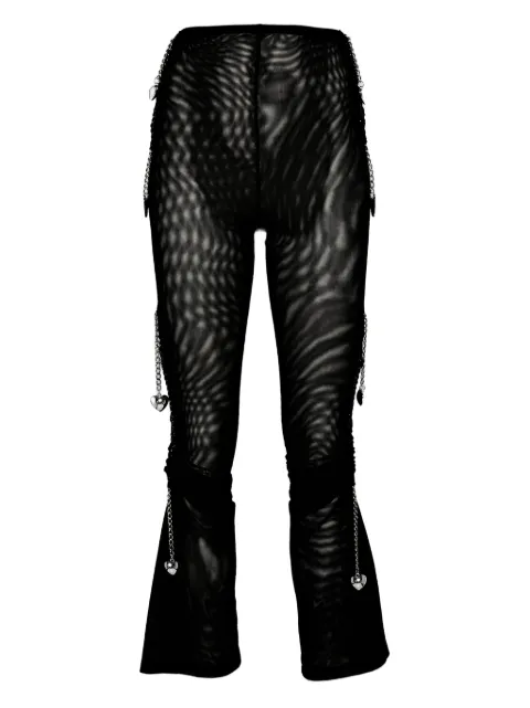 Chopova Lowena chain-embellished mesh flared trousers