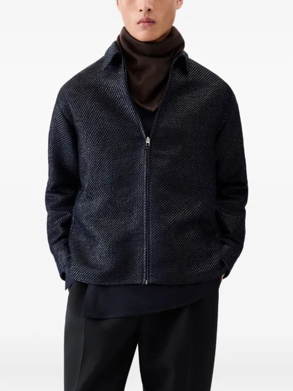 Jacquemus Textured zip-front Shirt Jacket | Blue | FARFETCH