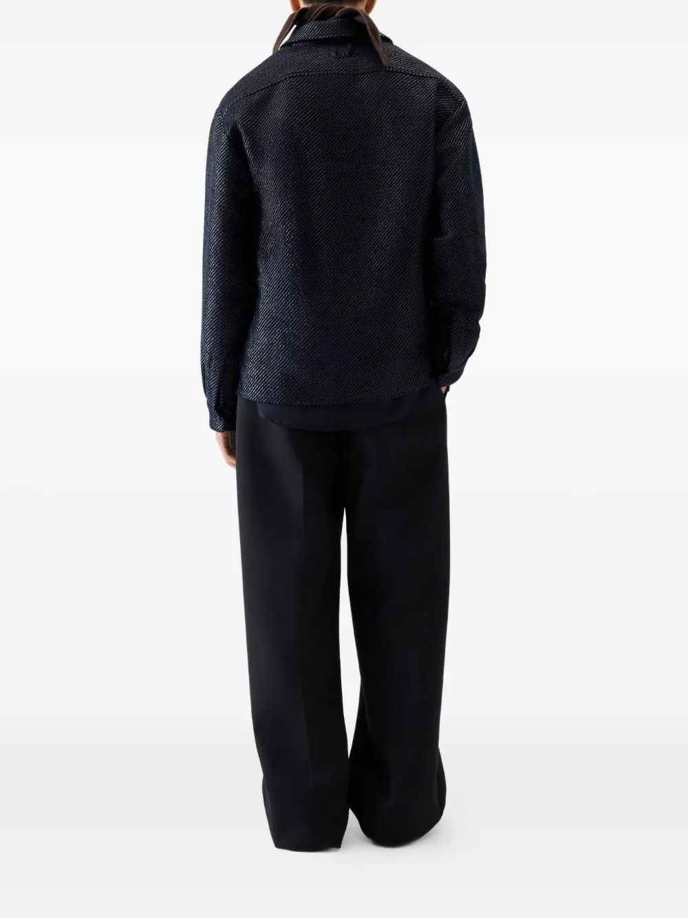 Jacquemus Shirtjack met textuur en rits Blauw