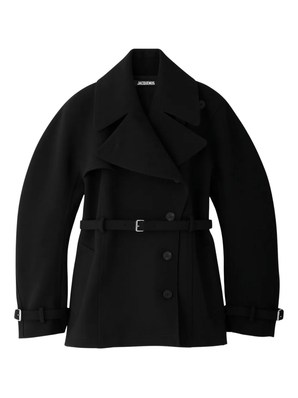 Jacquemus belted balloon-sleeve coat | Black | Image 1