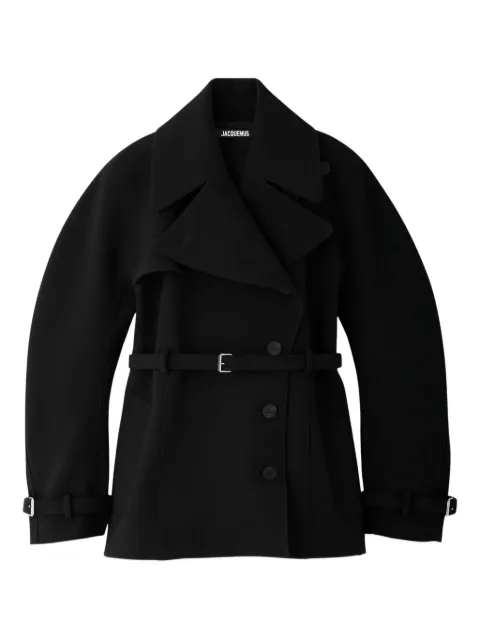 Jacquemus belted balloon-sleeve coat
