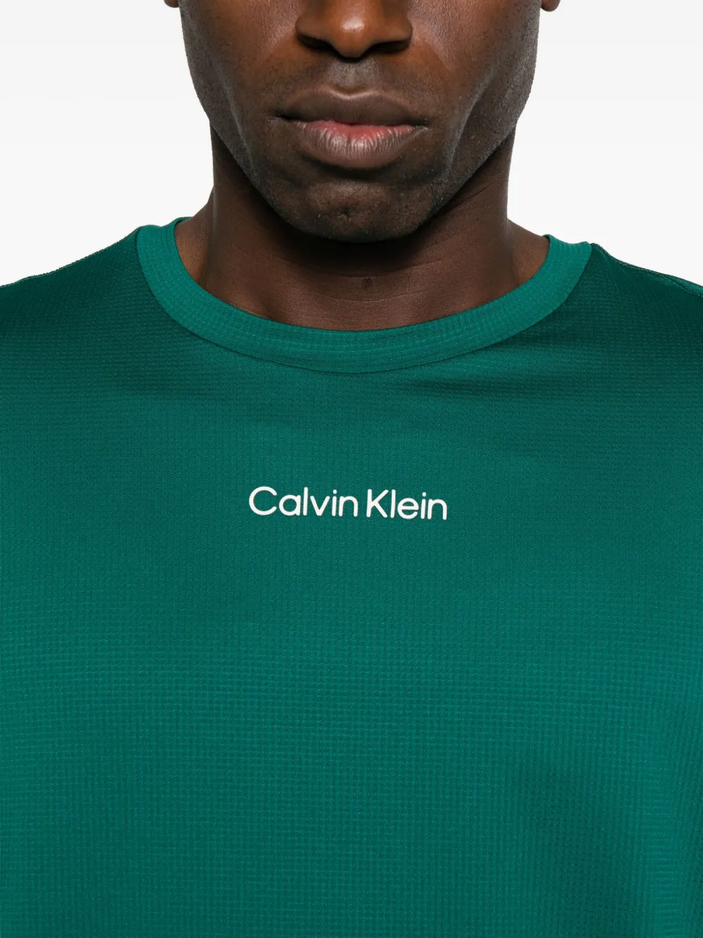 Calvin Klein T-shirt met ronde hals Groen