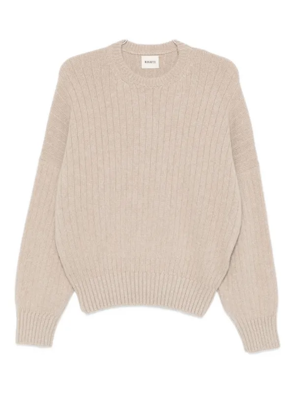 Khaite Ribbed Sweater in Neutrals