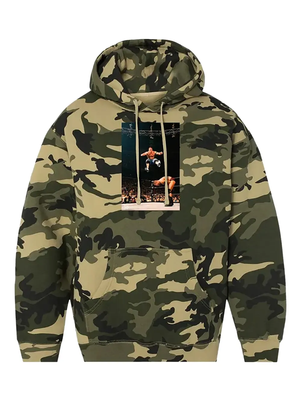 Anti Social Social Club x WWE camouflage-print hoodie | Green | Image 1