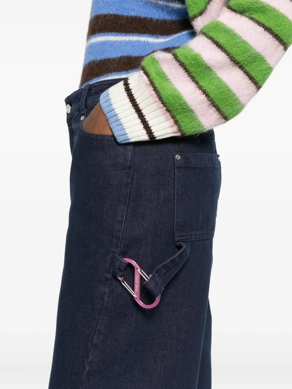 Stine Goya Jeans met vijf zakken en omgeslagen pijpen Blauw