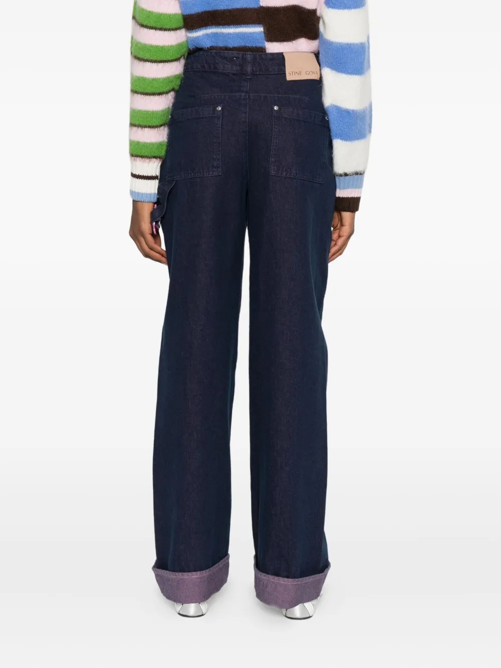Stine Goya Jeans met vijf zakken en omgeslagen pijpen Blauw