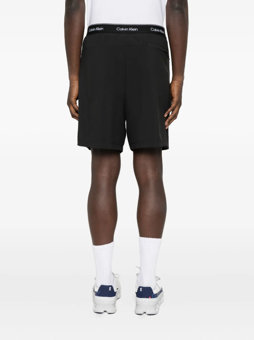 Calvin Klein Shorts met elastische tailleband en zak Zwart