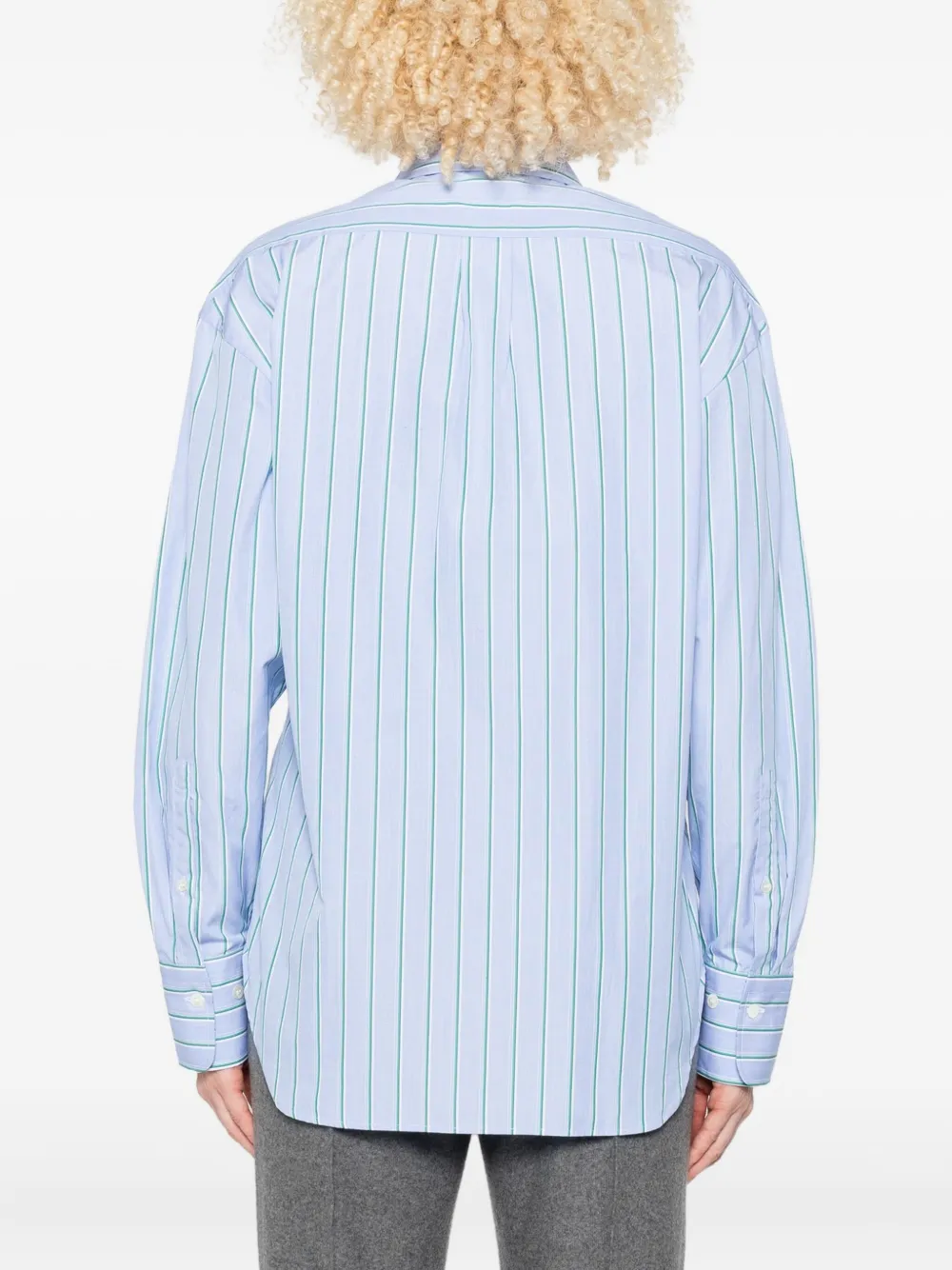 Bite Studios Striped Button-down Shirt In Blue