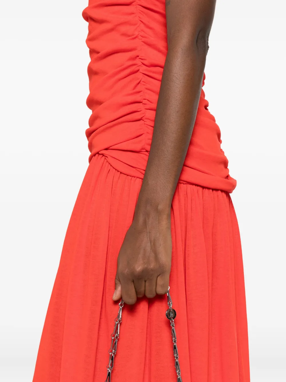 Bite Studios Evidente Gathered-waist Dress In Red