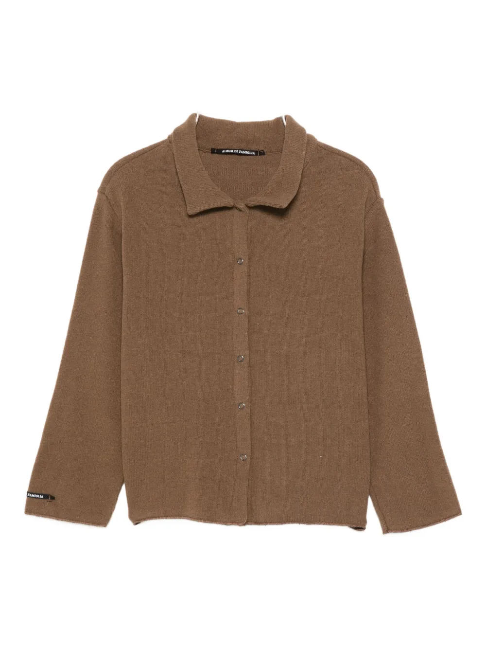 Album Di Famiglia Babies' Button-front Ribbed Cardigan In Brown