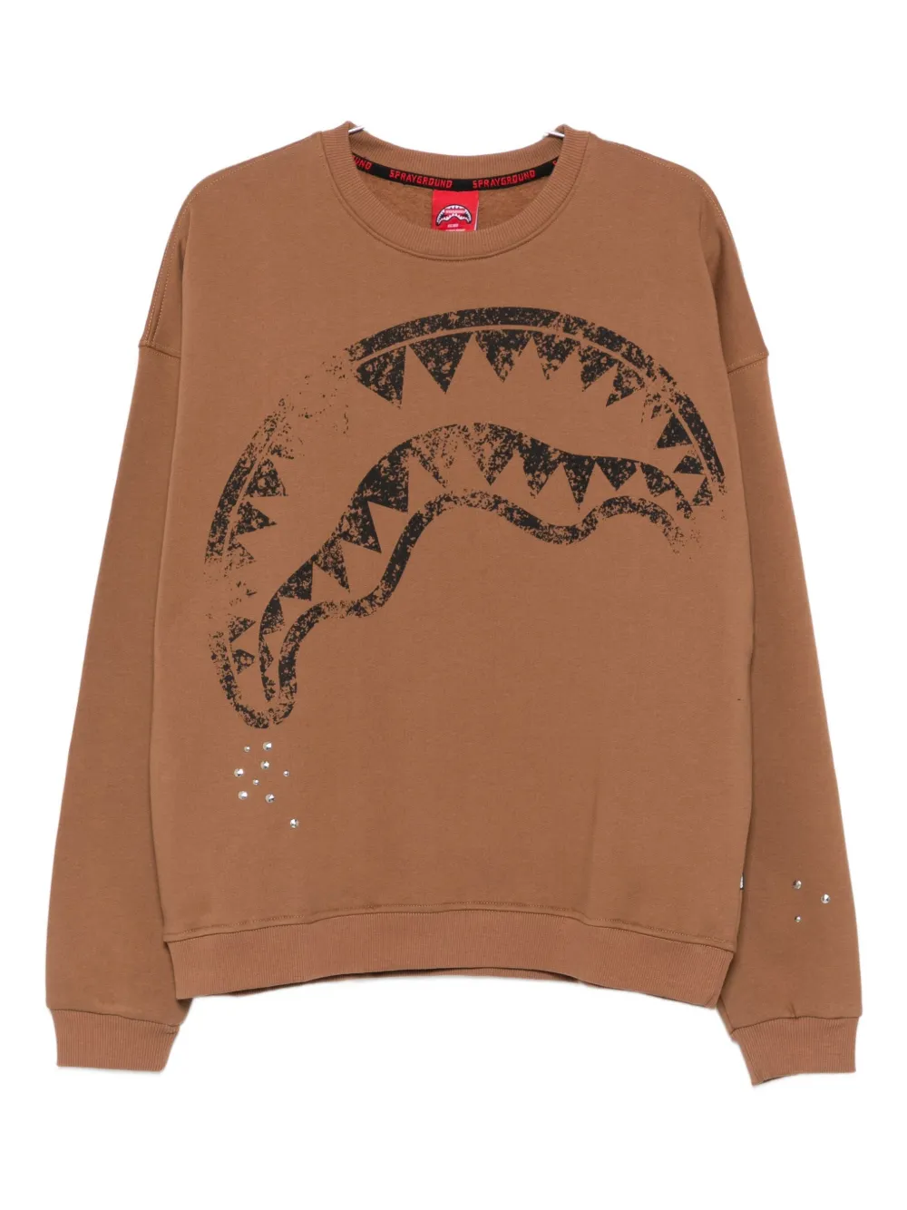 Sprayground Shark-stamp Sweatshirt In Brown