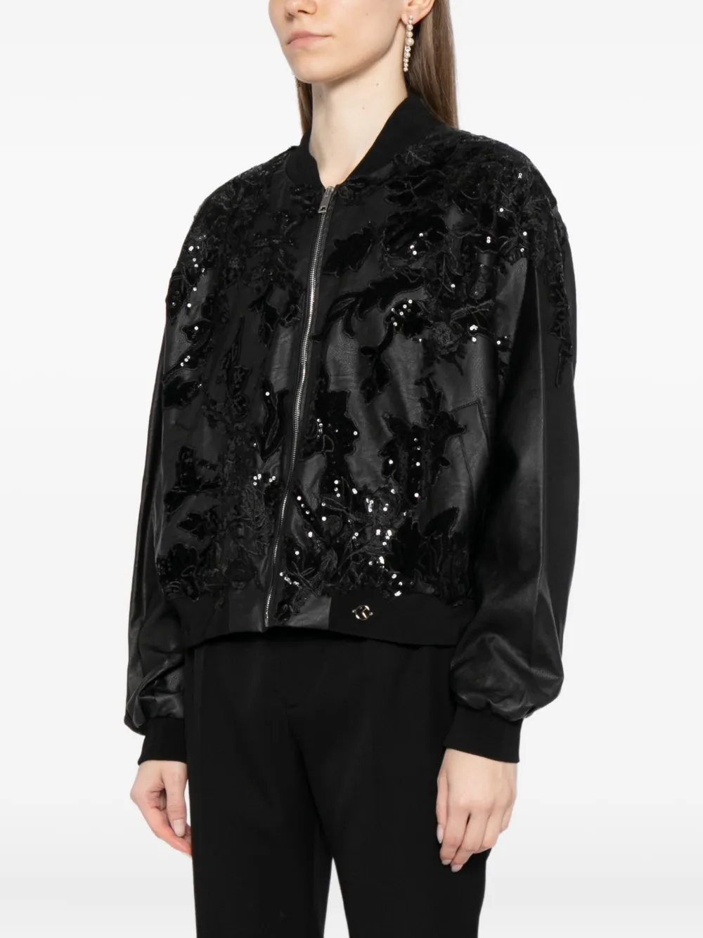 Saiid Kobeisy Beaded Leather Jacket In Black