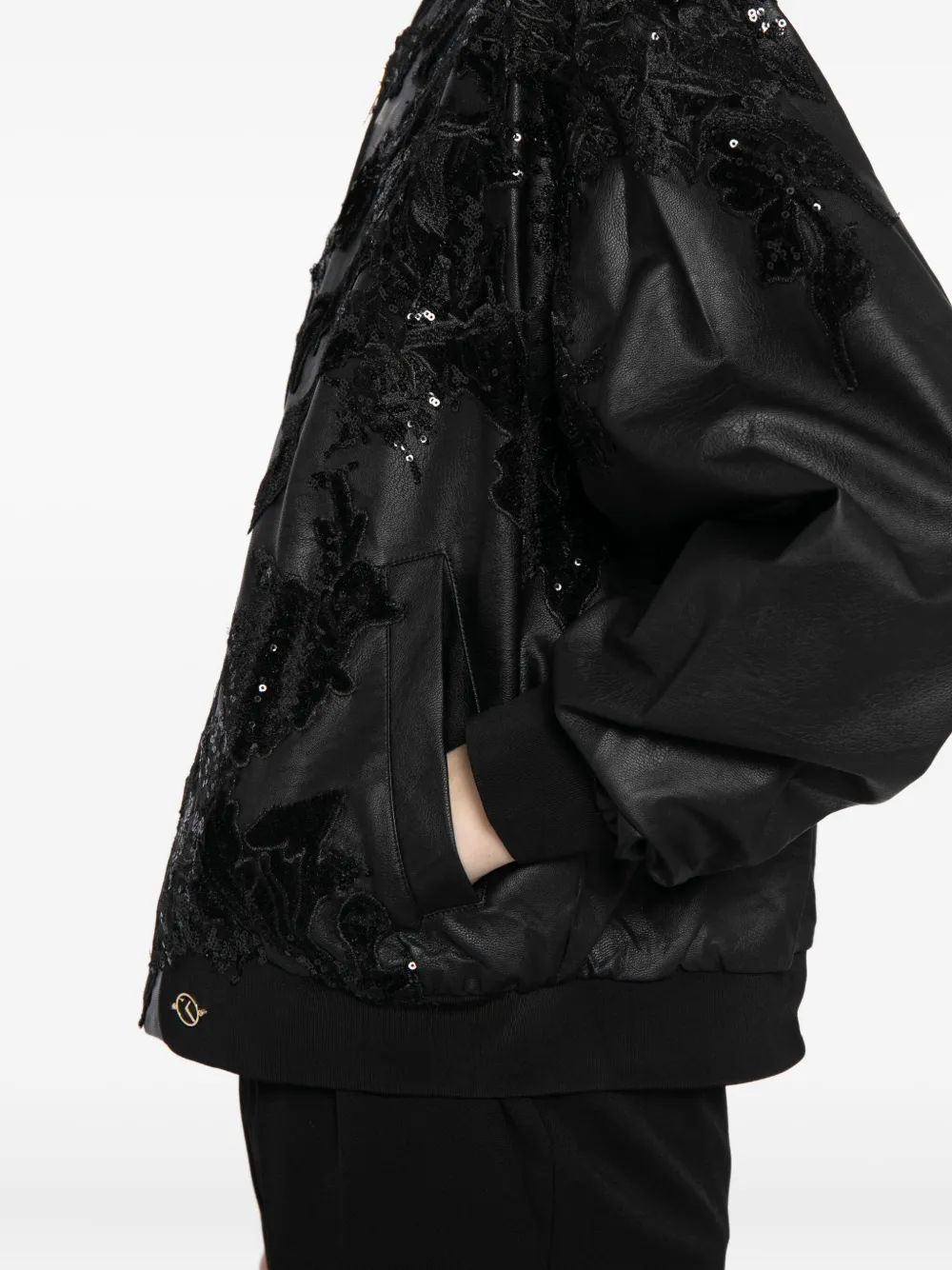 Saiid Kobeisy Beaded Leather Jacket In Black