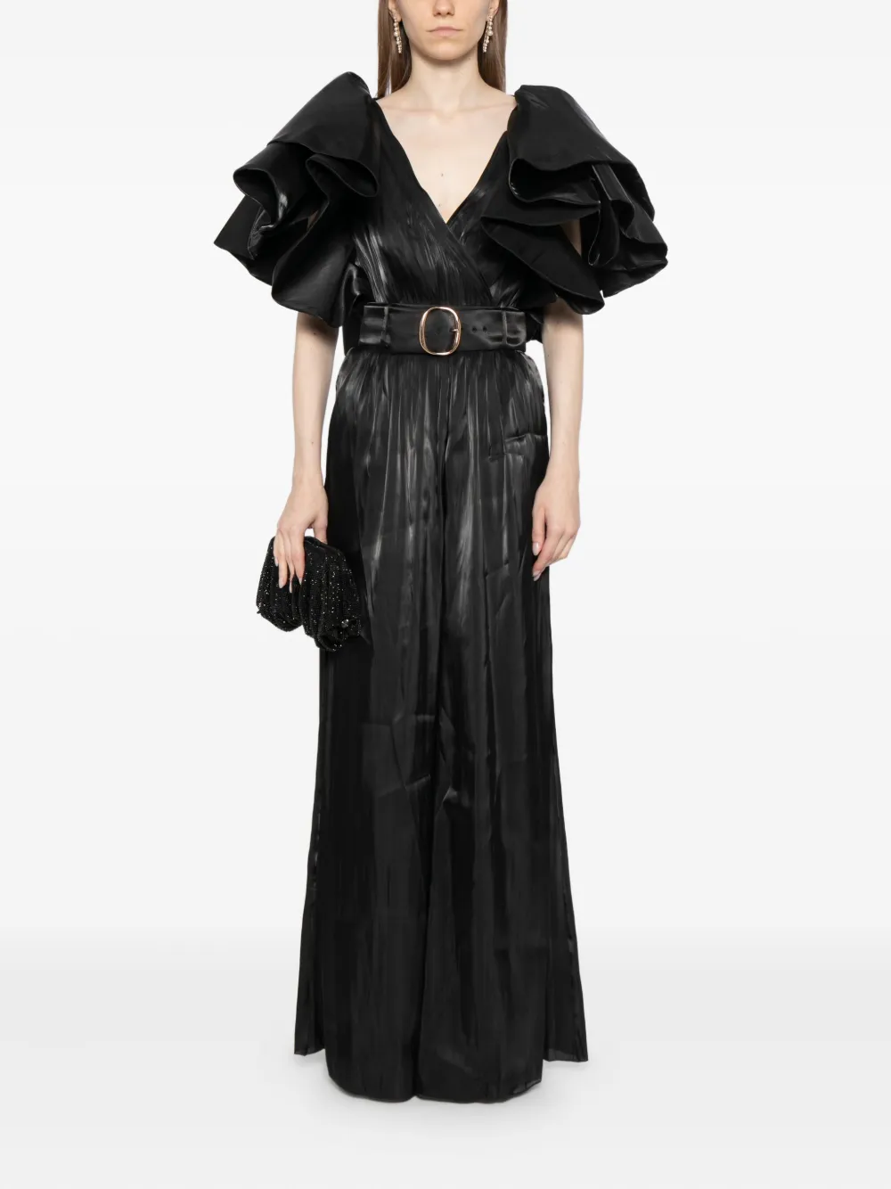 Saiid Kobeisy Ruffled Bodysuit In Black
