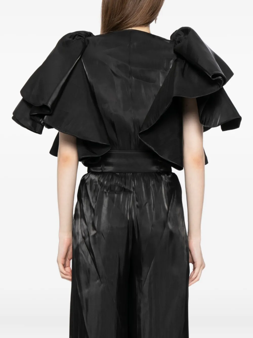 Saiid Kobeisy Ruffled Bodysuit In Black