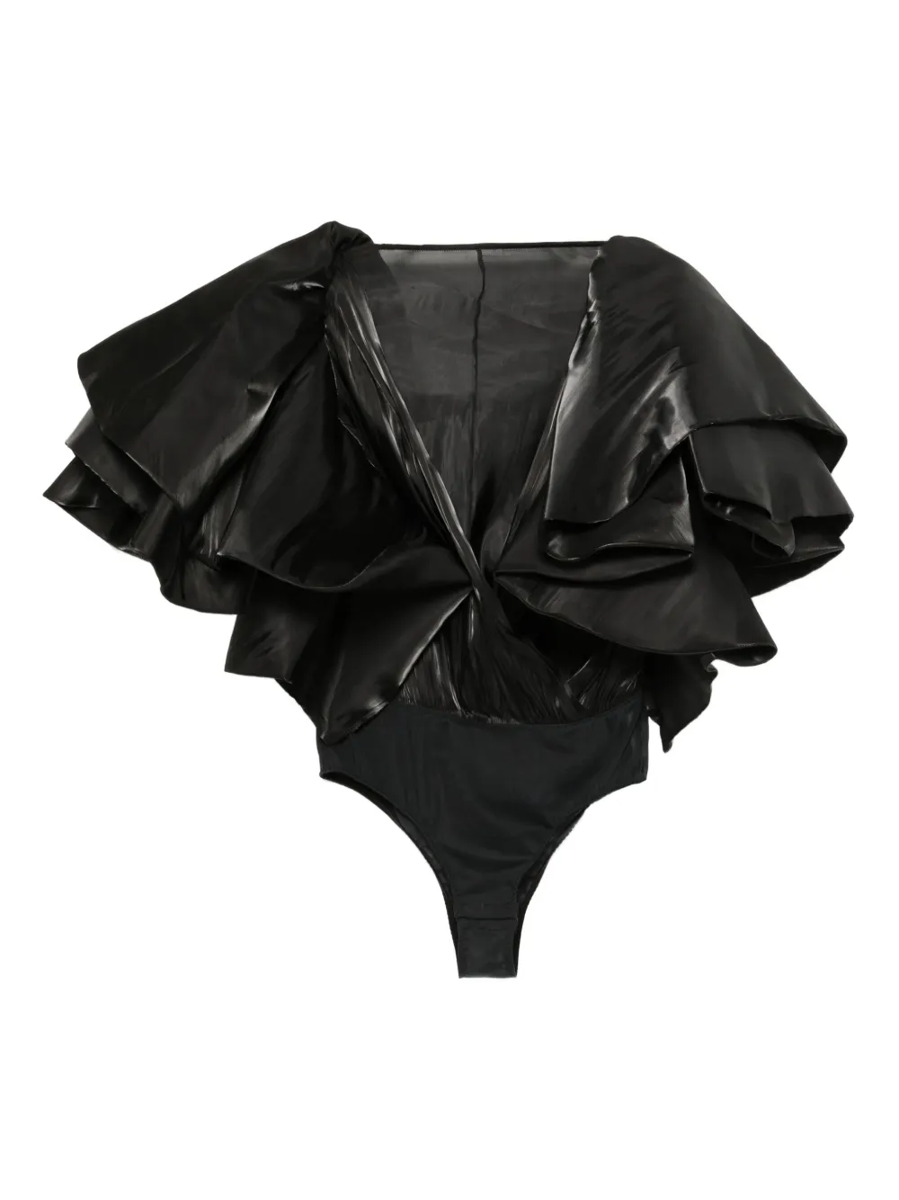 Saiid Kobeisy Ruffled Bodysuit In Black