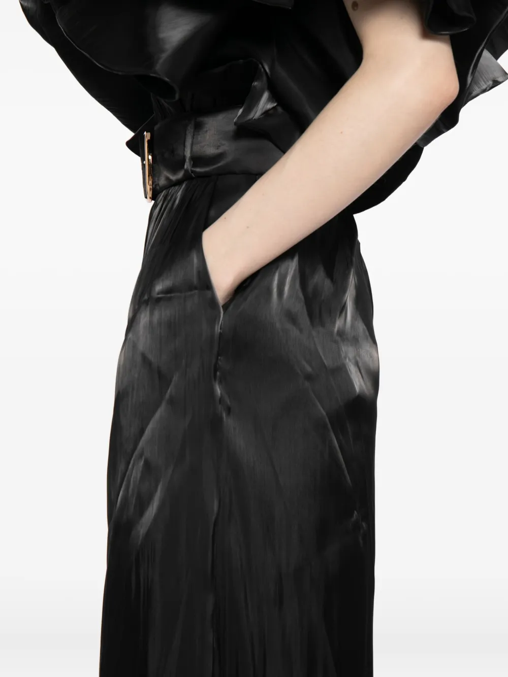 Saiid Kobeisy Flowy broek met wijde pijpen Zwart