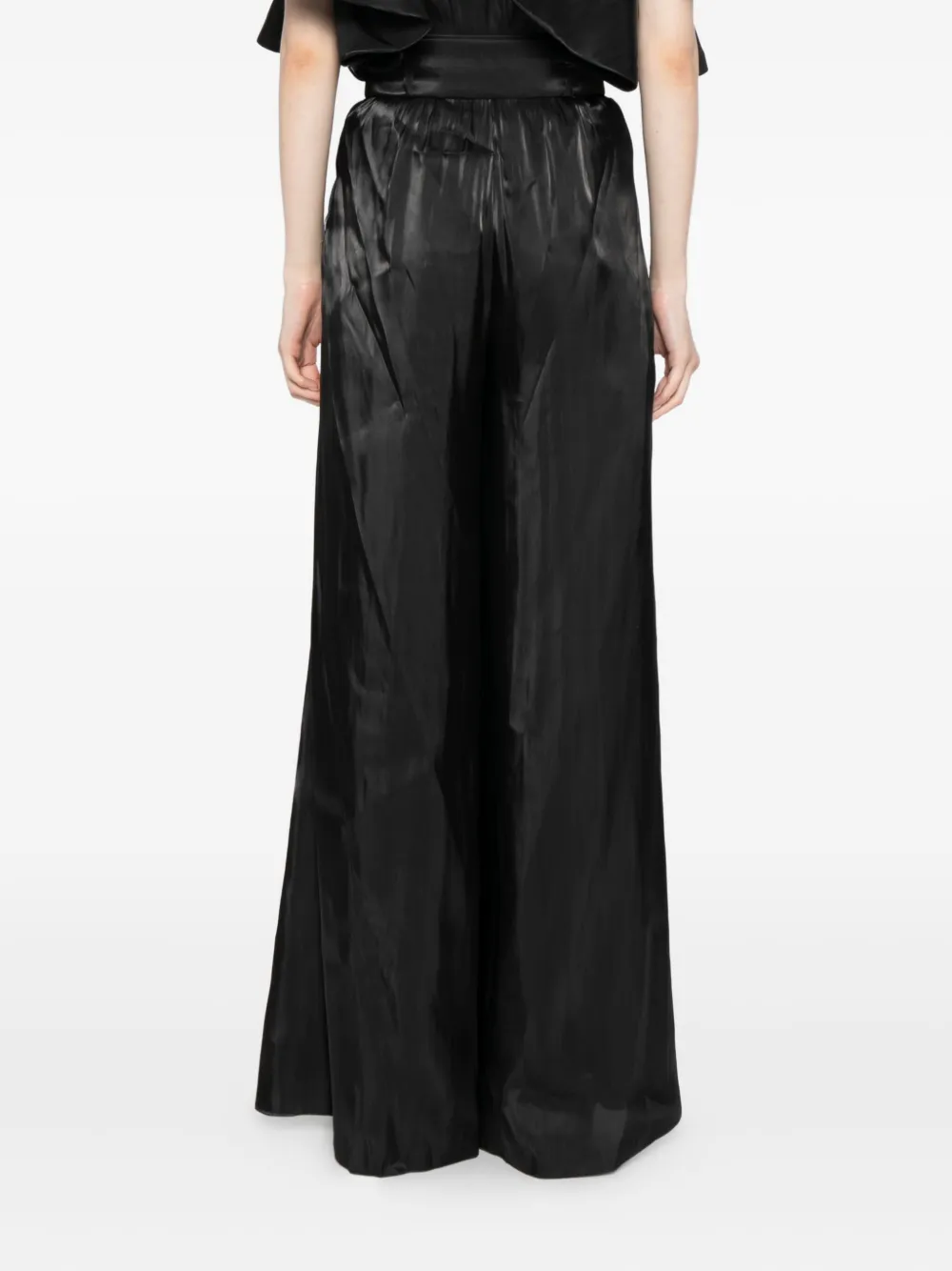 Saiid Kobeisy Flowy broek met wijde pijpen Zwart