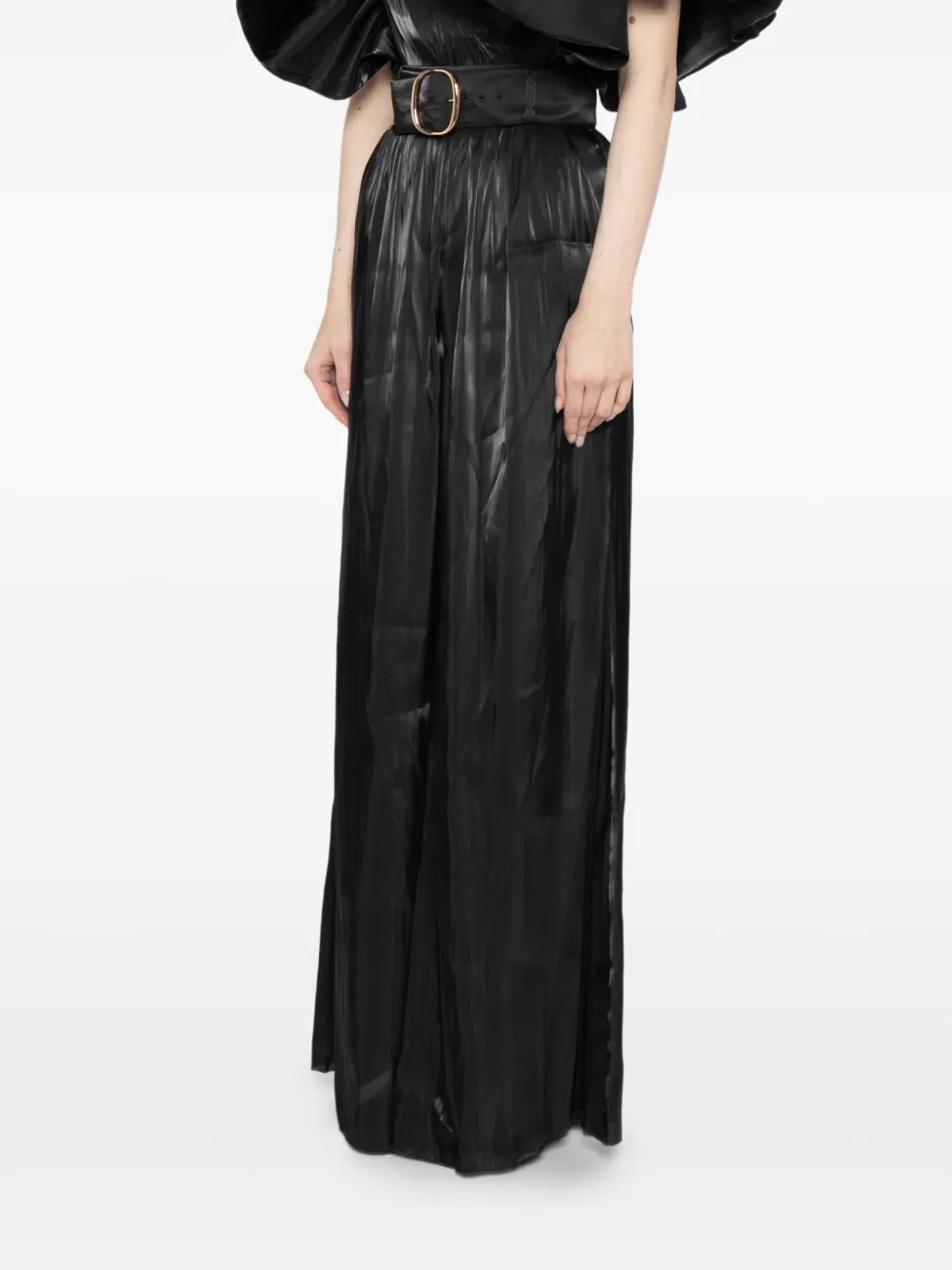 Saiid Kobeisy Flowy broek met wijde pijpen Zwart